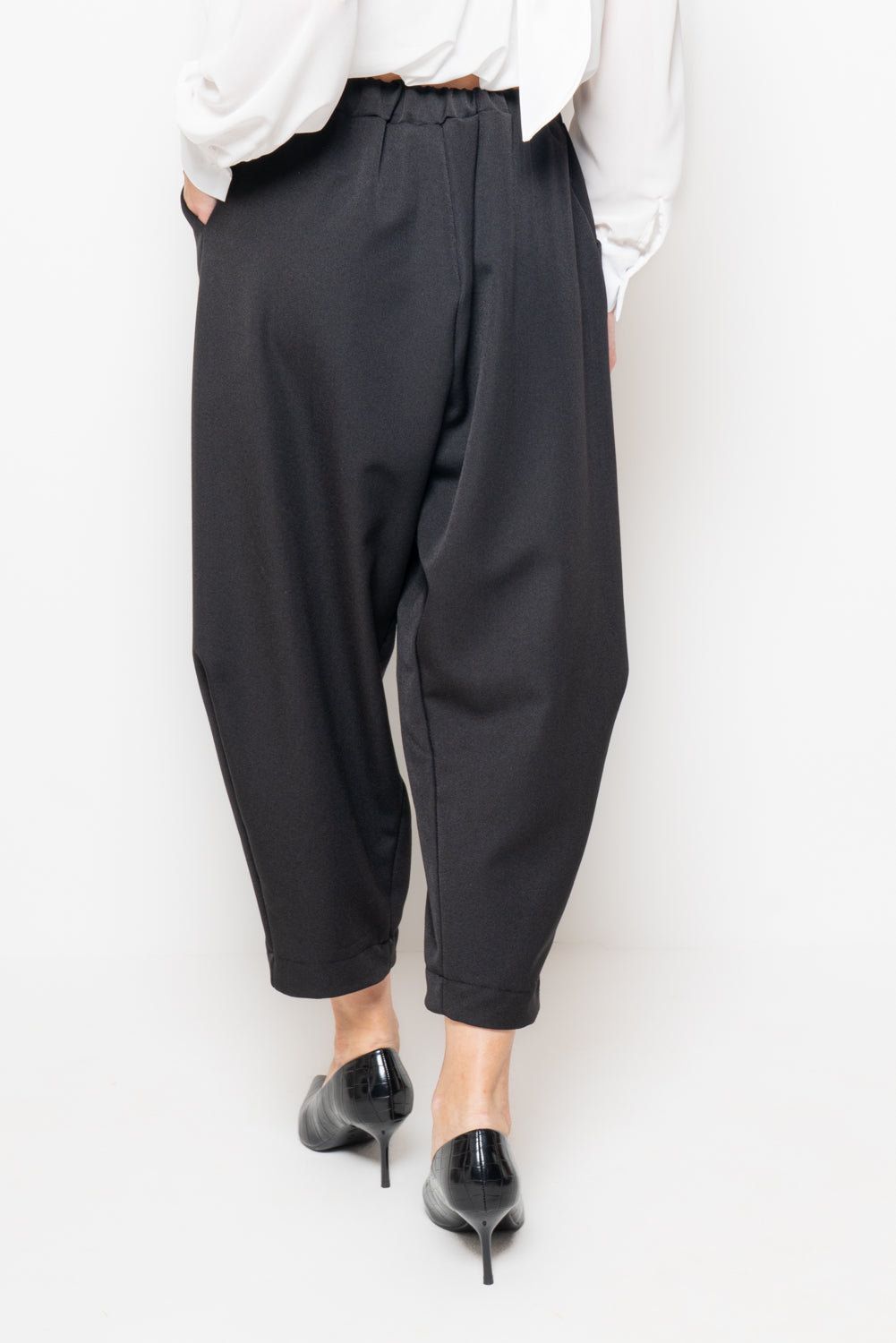 Pantalone baggy vita alta