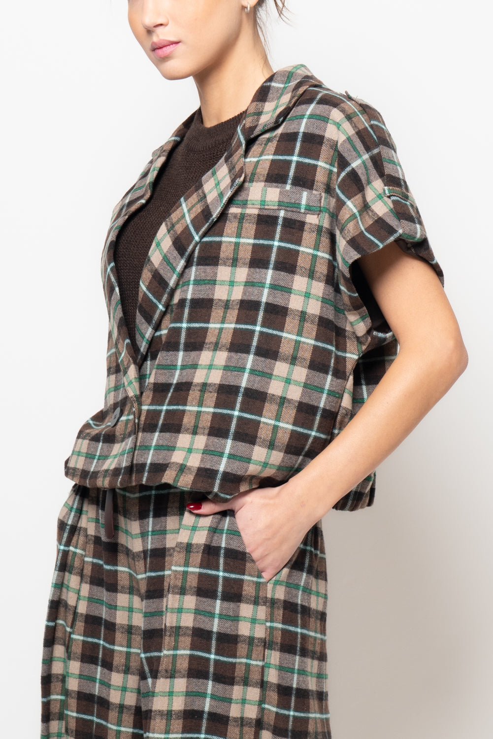 giacca a quadri mezza manica