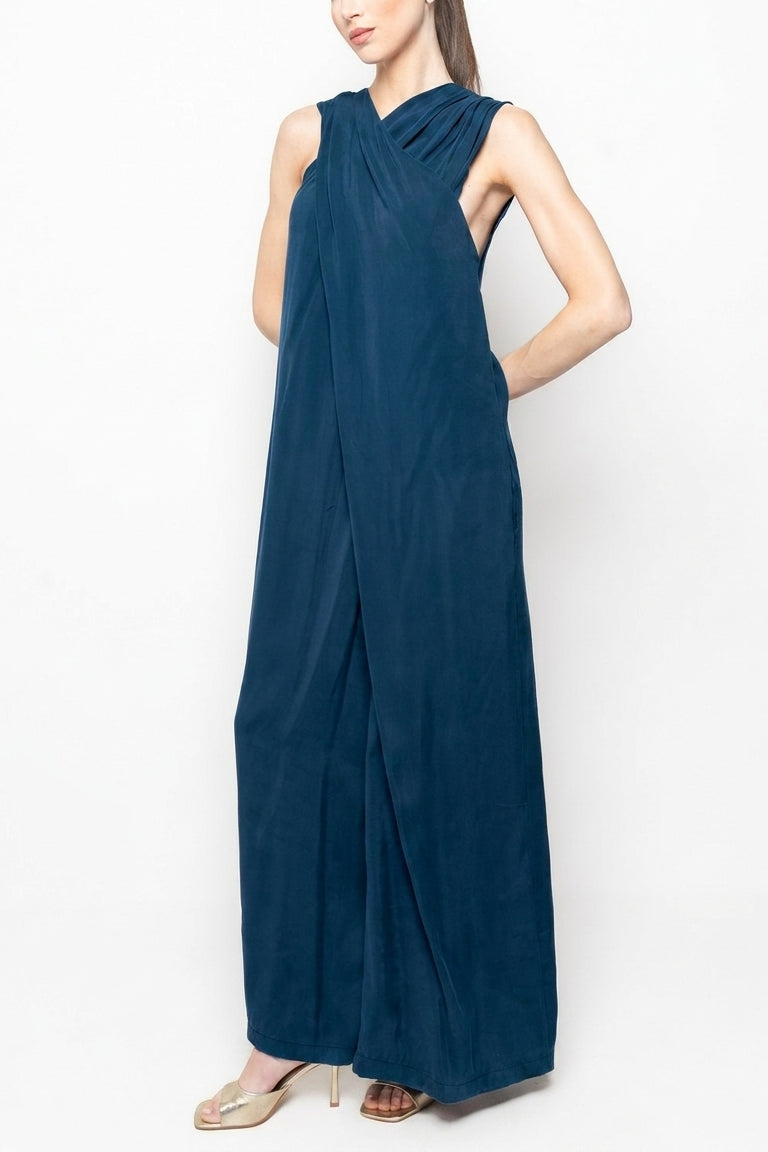 Tuta Intera Incrociata con Pantalone Wide Leg