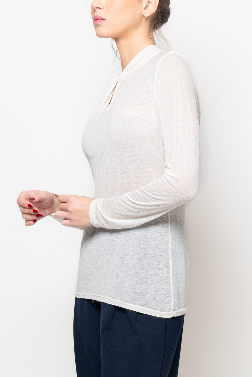 Maglia basic rappresa al collo