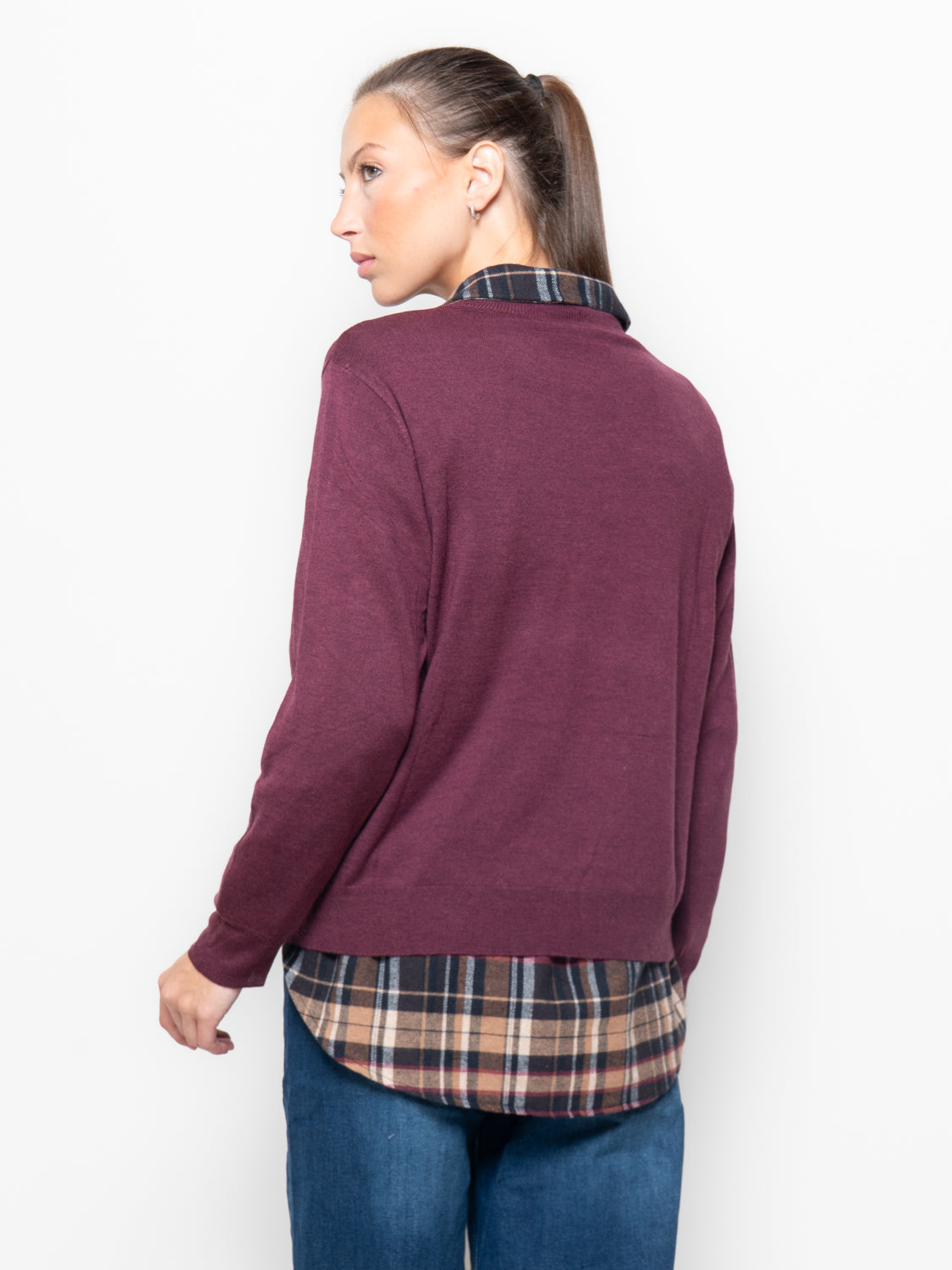 Maglione girocollo in misto cashmire