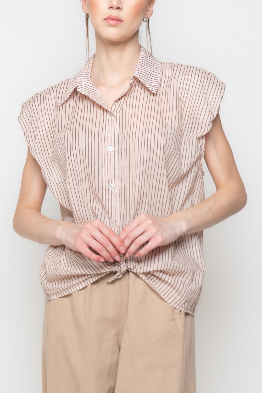 Camicia Smanicata a Righe