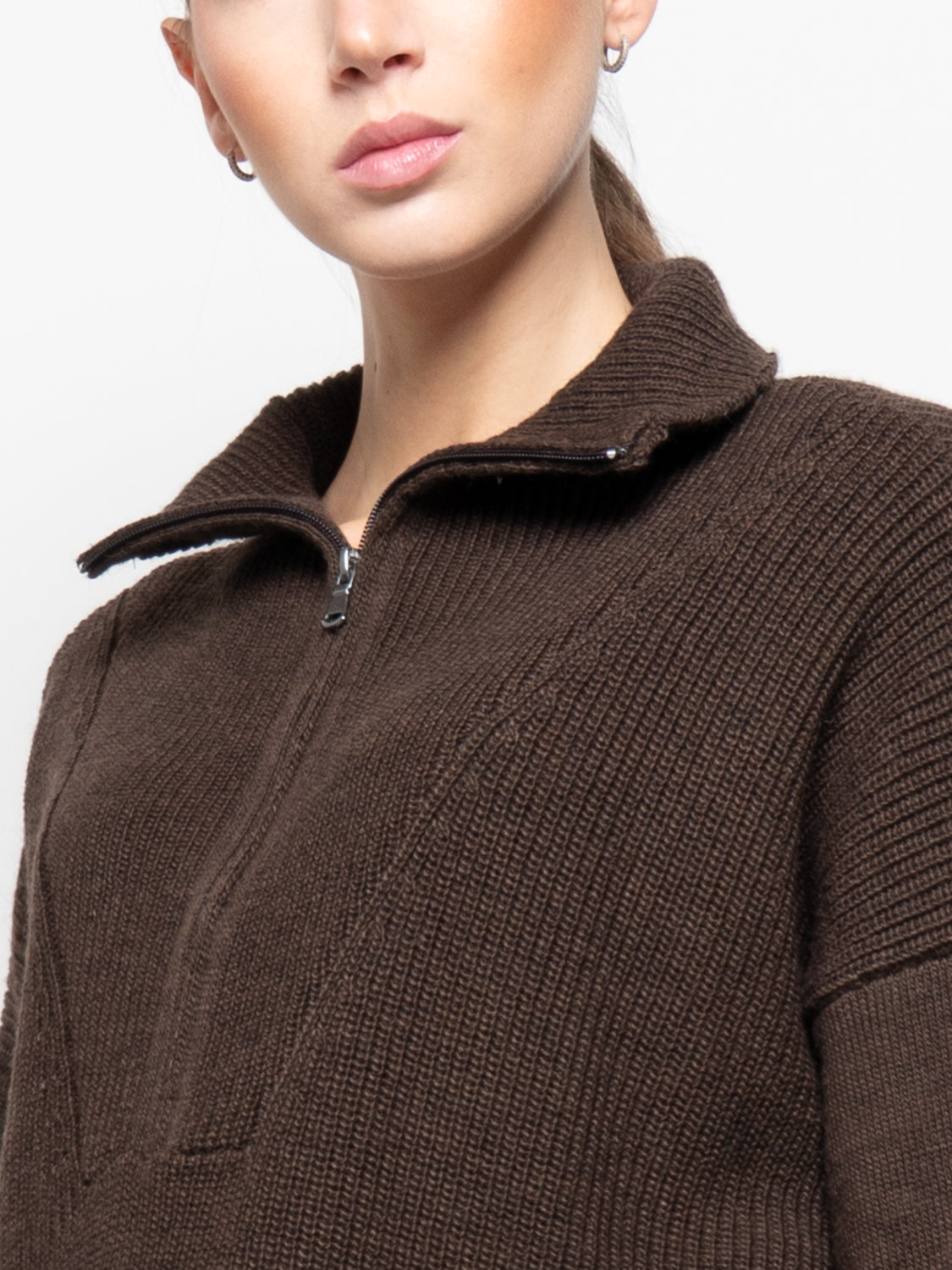 Maglione con collo a zip