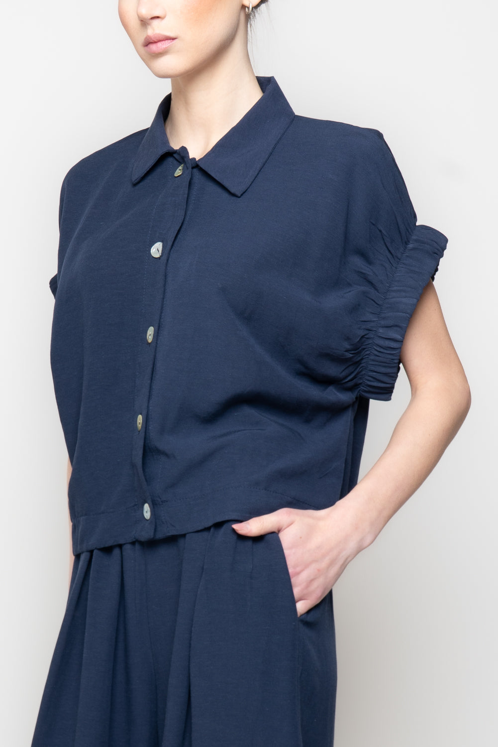 Camicia con Maniche Arricciate