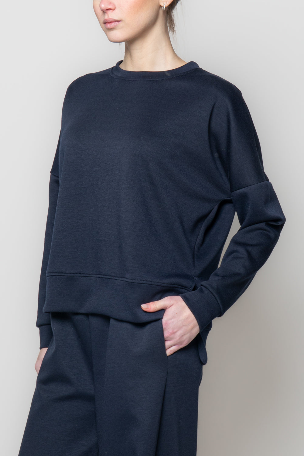 Felpa in neoprene con spacchi laterali