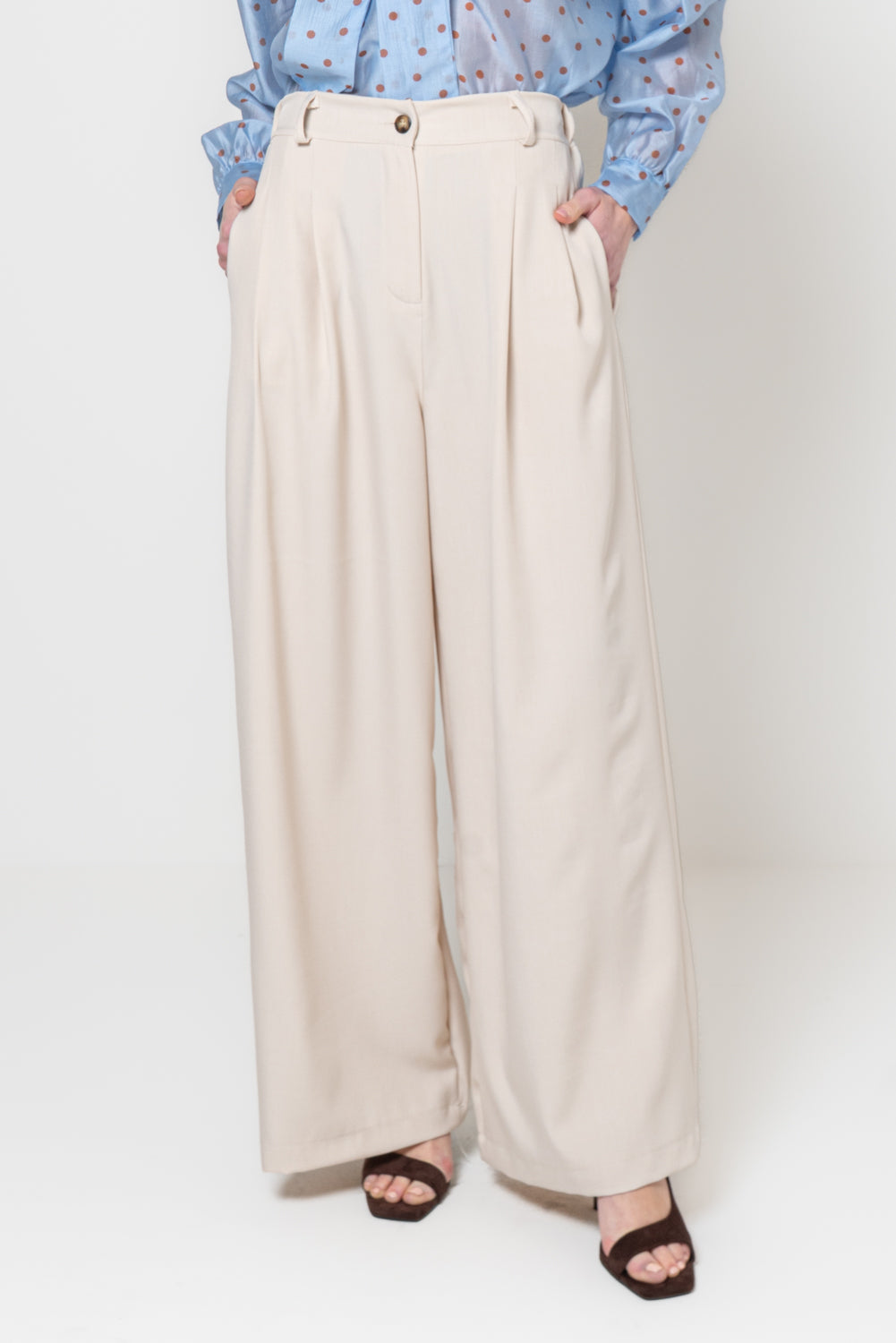 Pantaloni palazzo con pinces