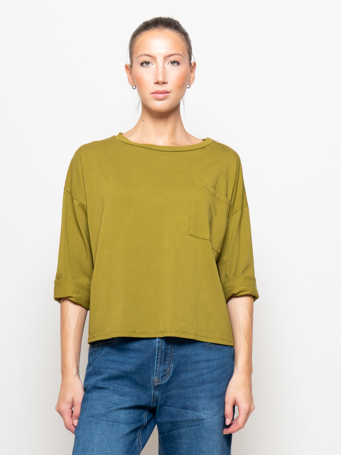 T shirt a manica lunga con tasca