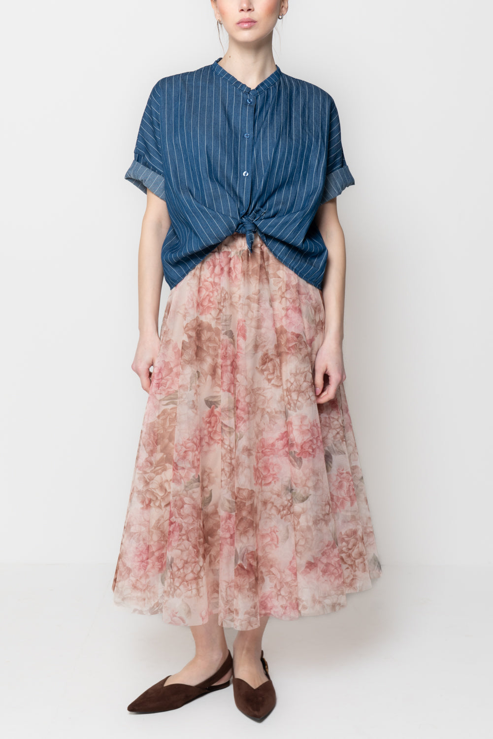 Camicia in tessuto gessata