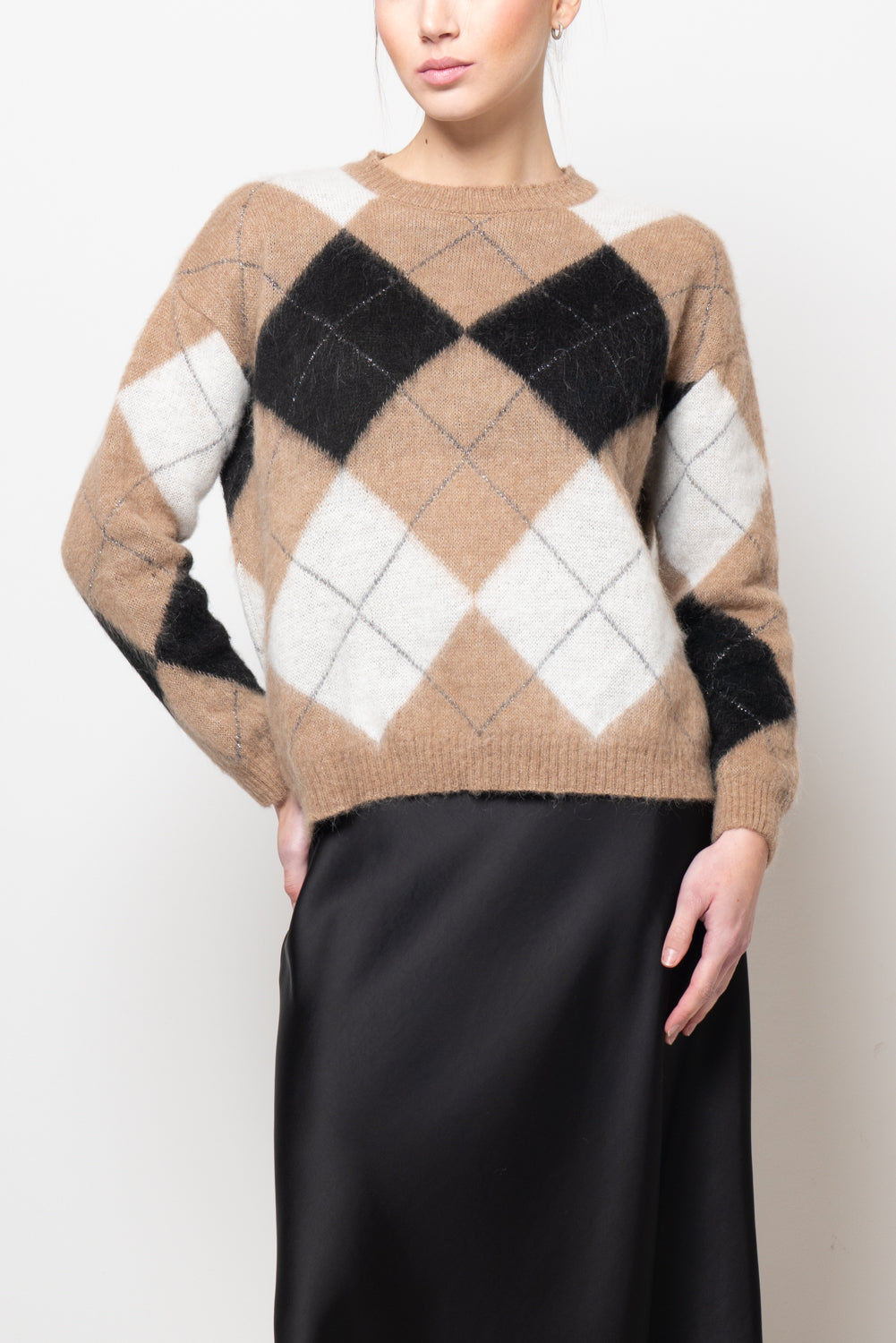 Maglia a rombi garzata