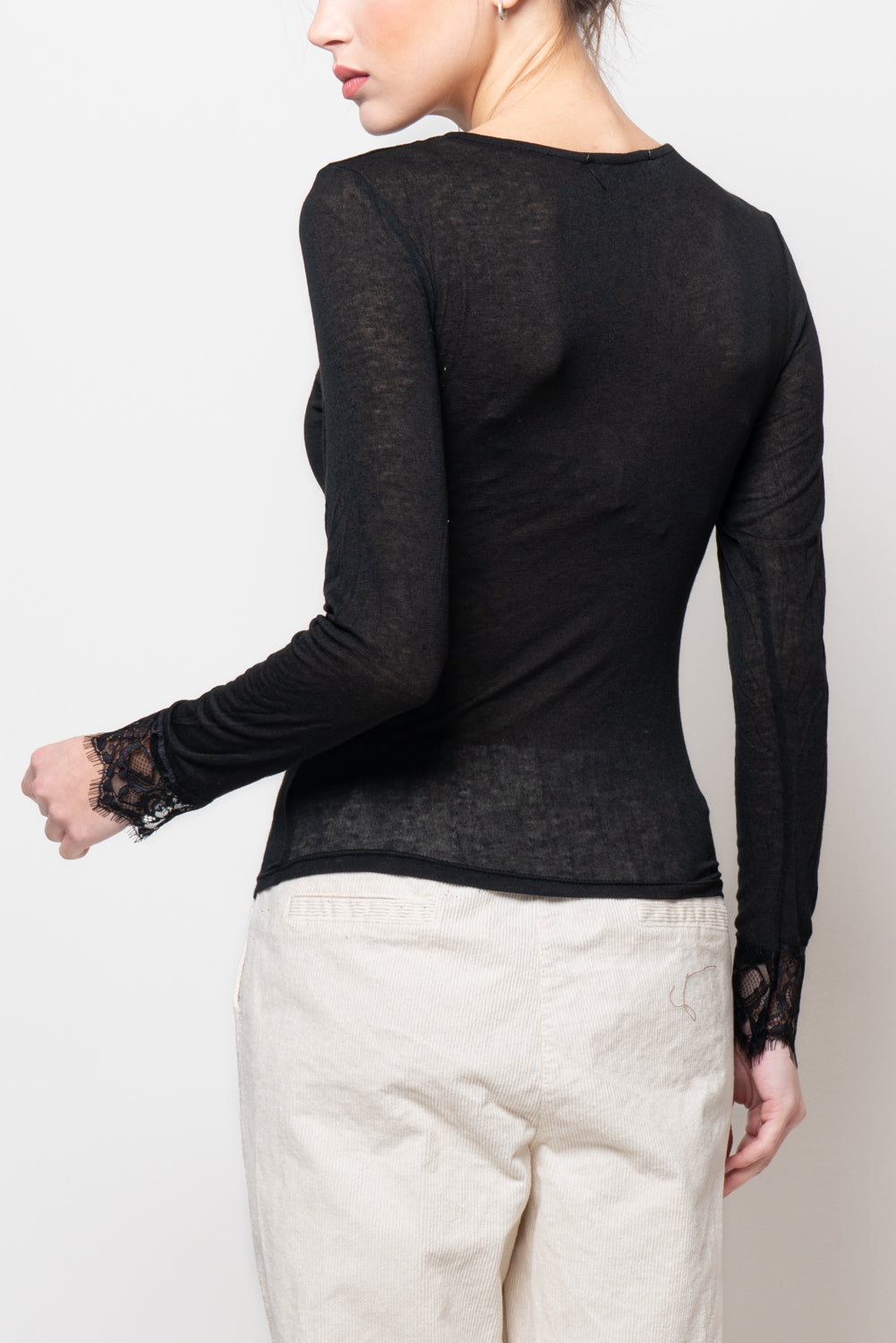 Maglia scollo a V ultralight in misto cashmere
