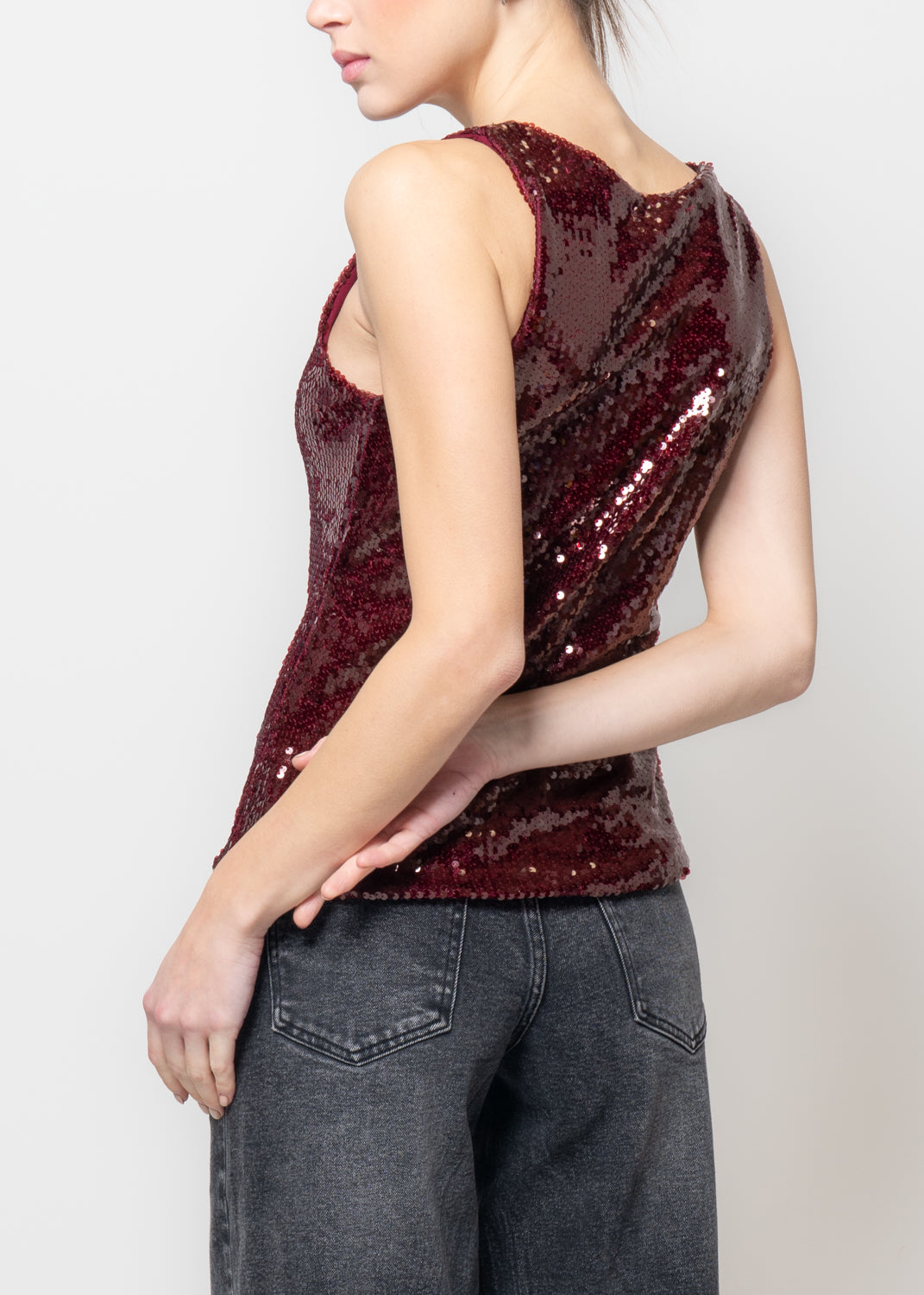 Canotta in paillettes