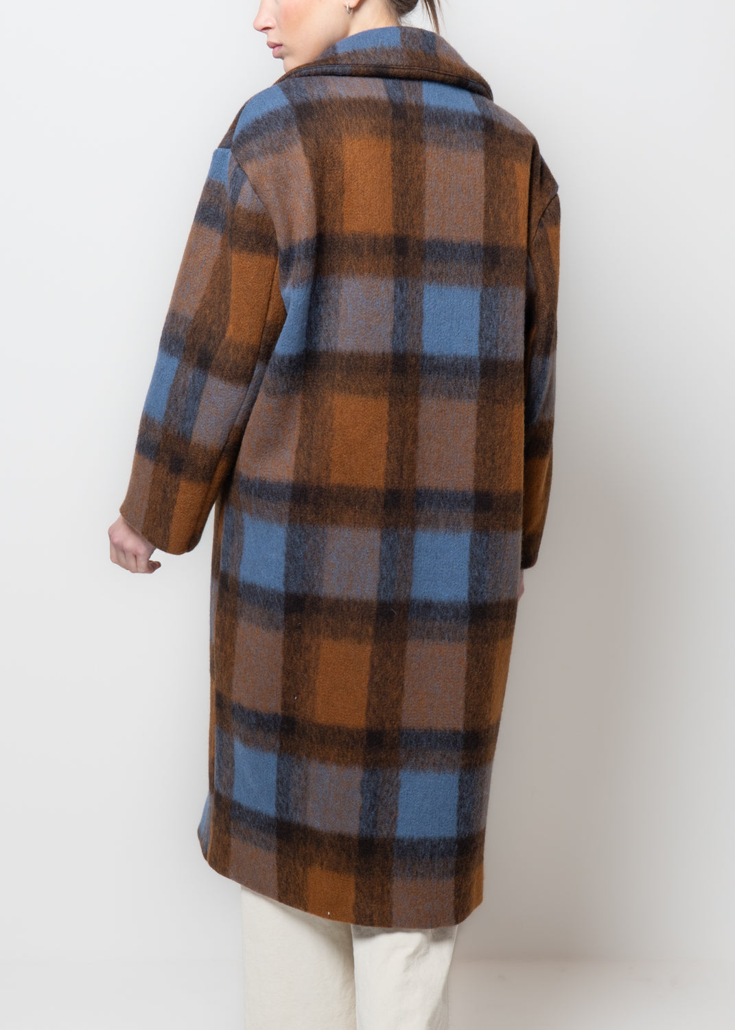 Cappotto tartan in lana cotta