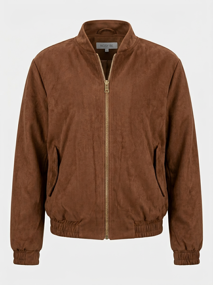 Bomber in suede