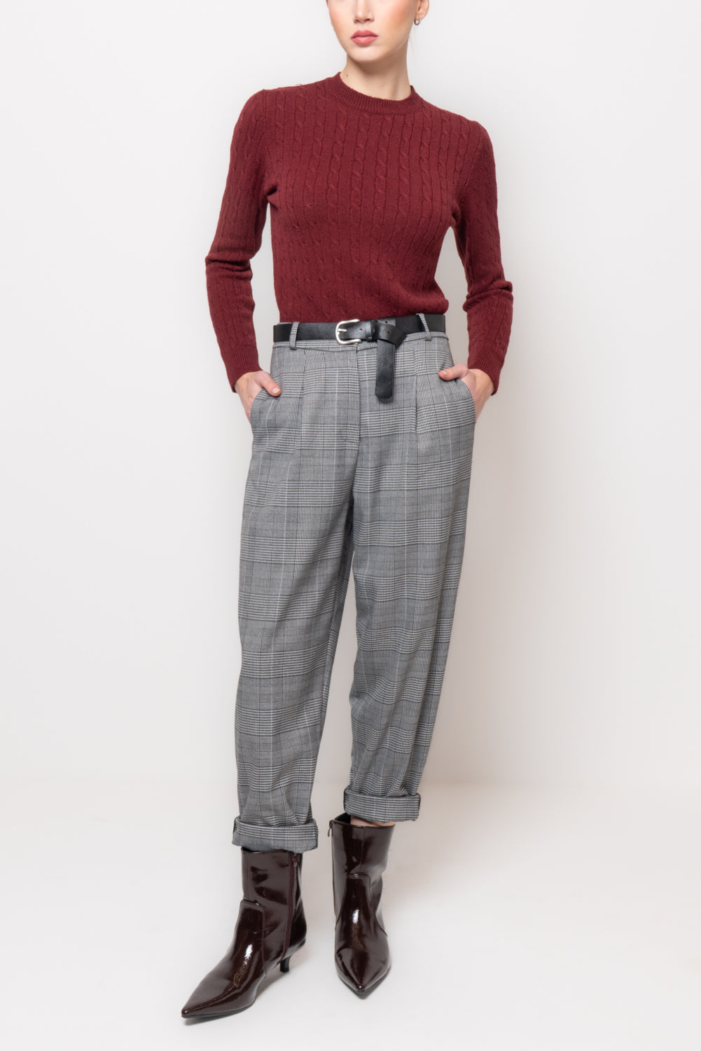 Pantaloni baggy in fantasia check