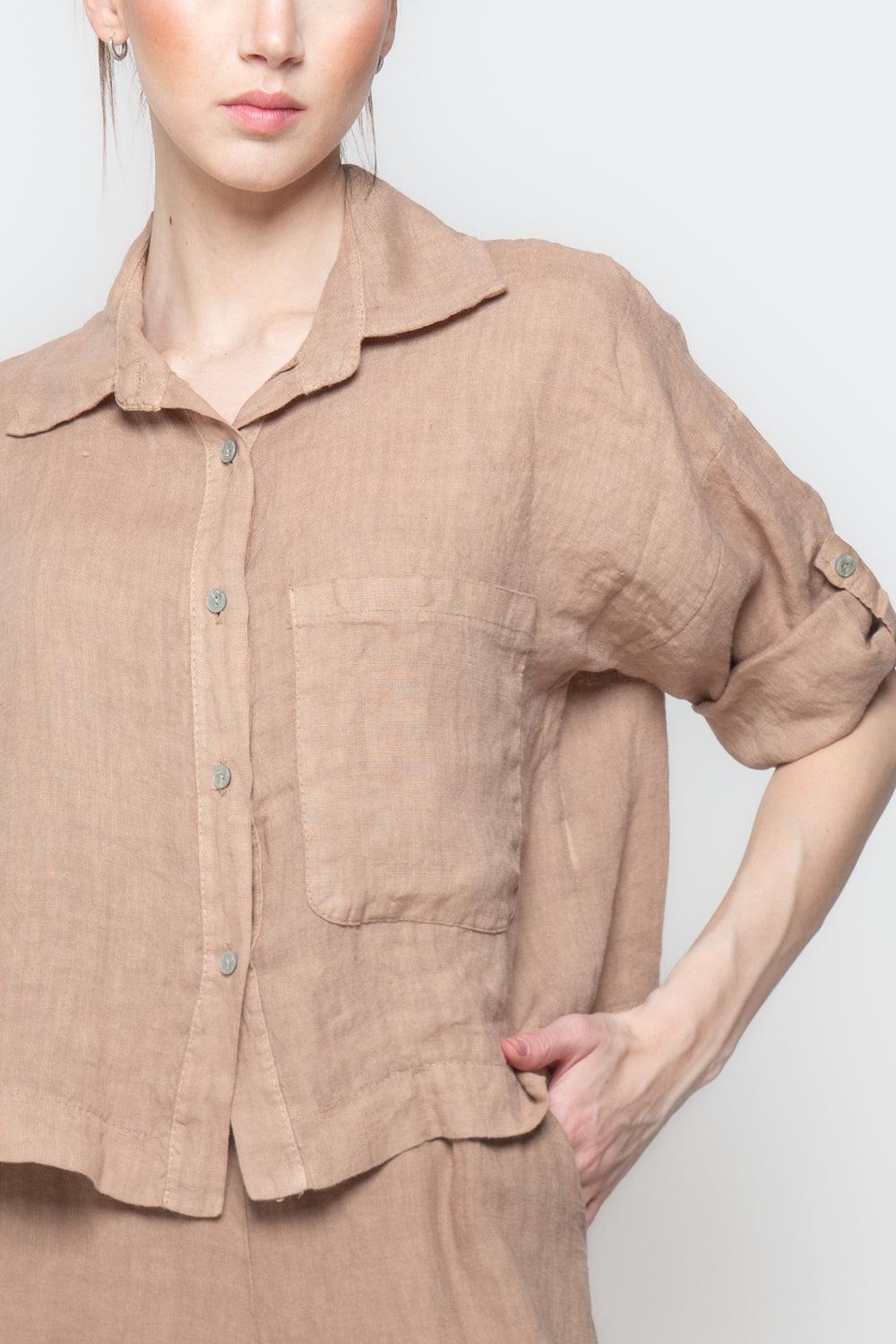 Camicia a scatola 100% lino