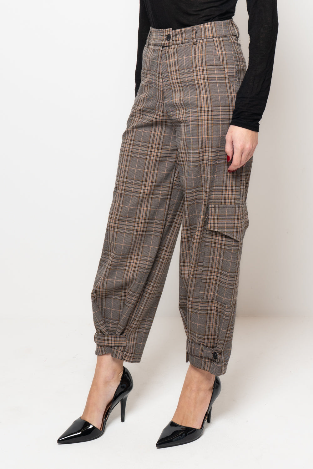 Pantaloni cargo a quadri