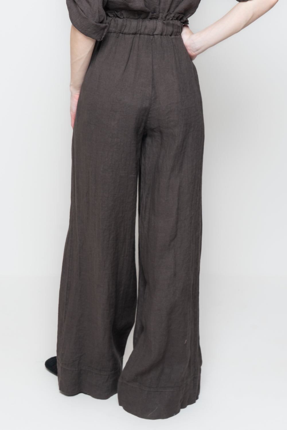 Pantaloni Palazzo in Lino con Pinces
