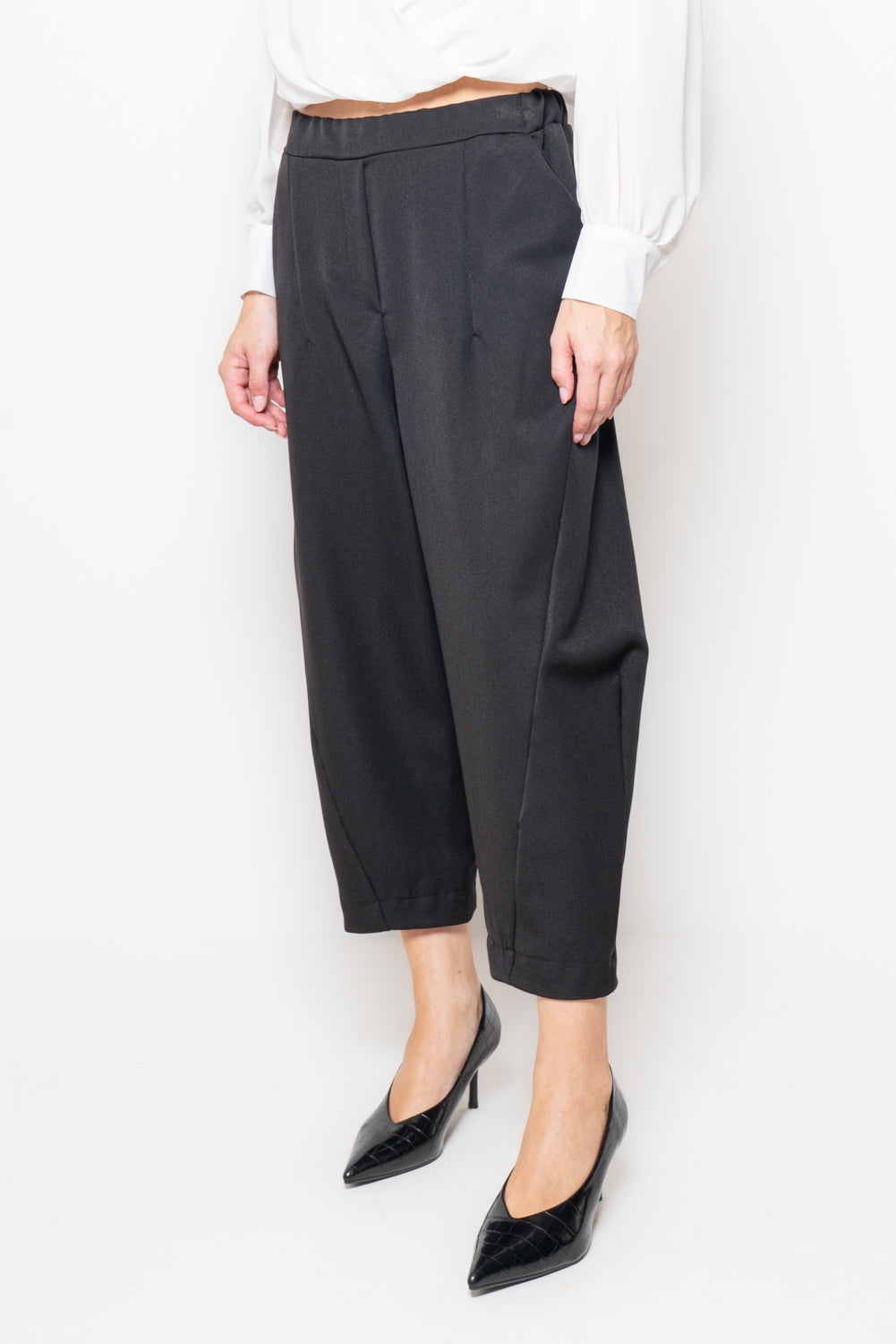 Pantalone baggy vita alta