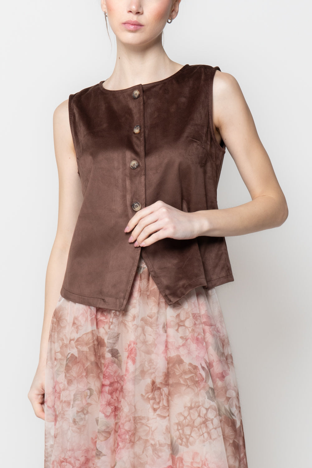 Gilet effetto scamosciato
