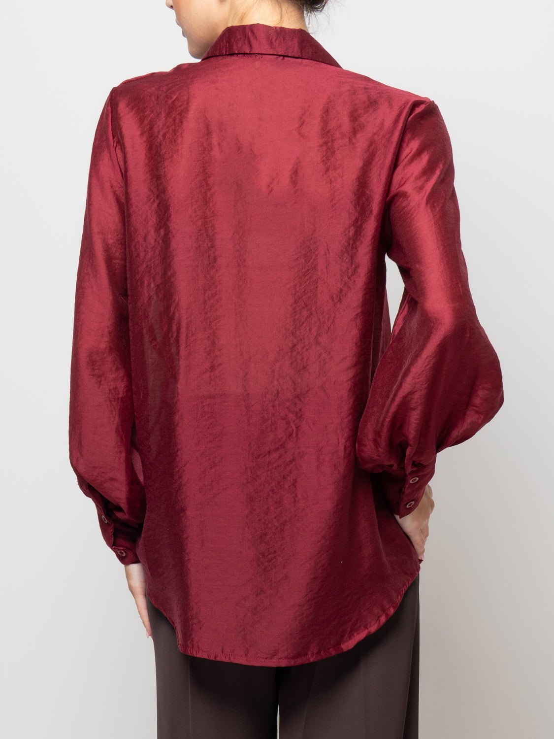 Camicia in tencel con manica volume