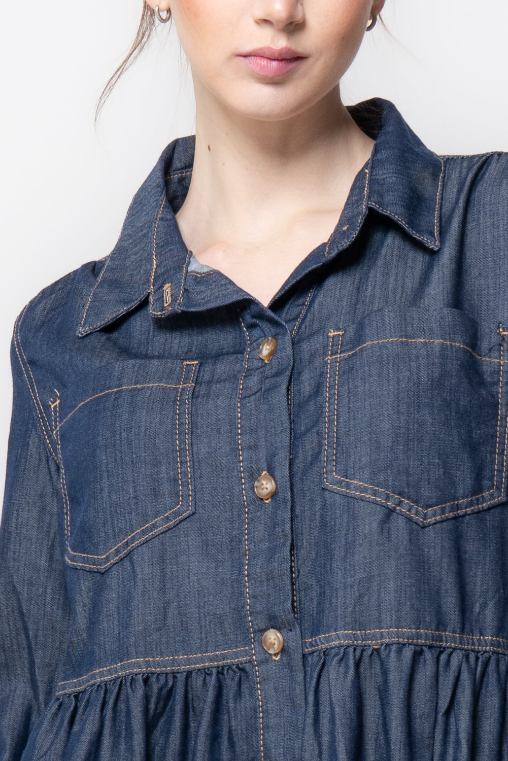 Abito a camicia in chambray