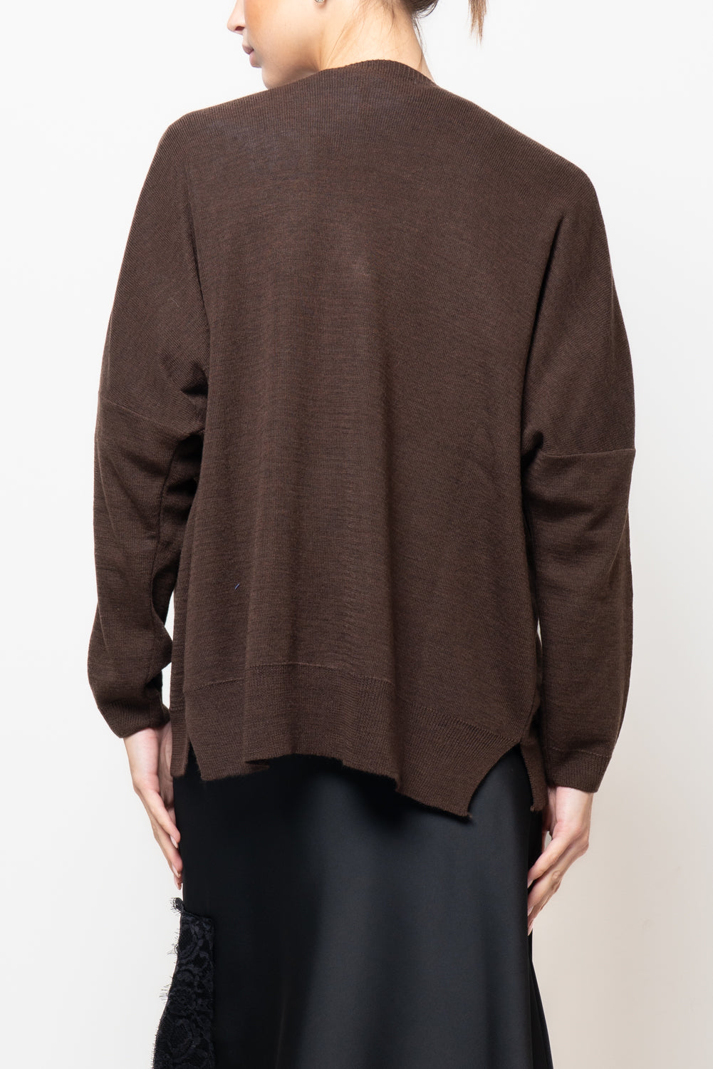 Cardigan in misto lana con spacchi