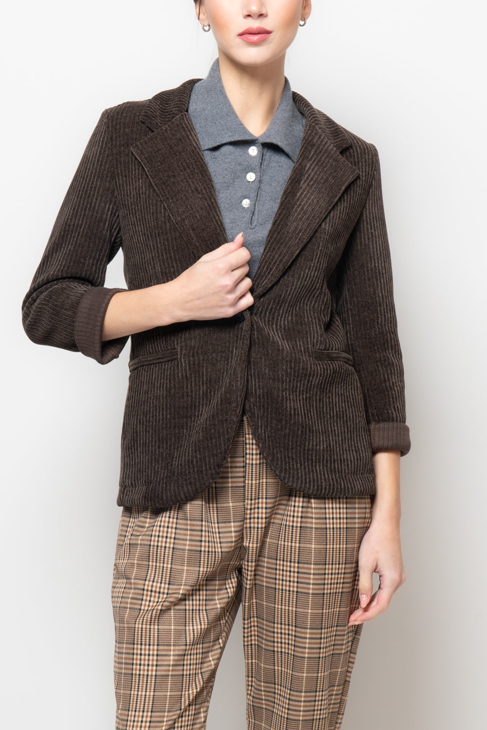 Giacca sfiancata in velluto