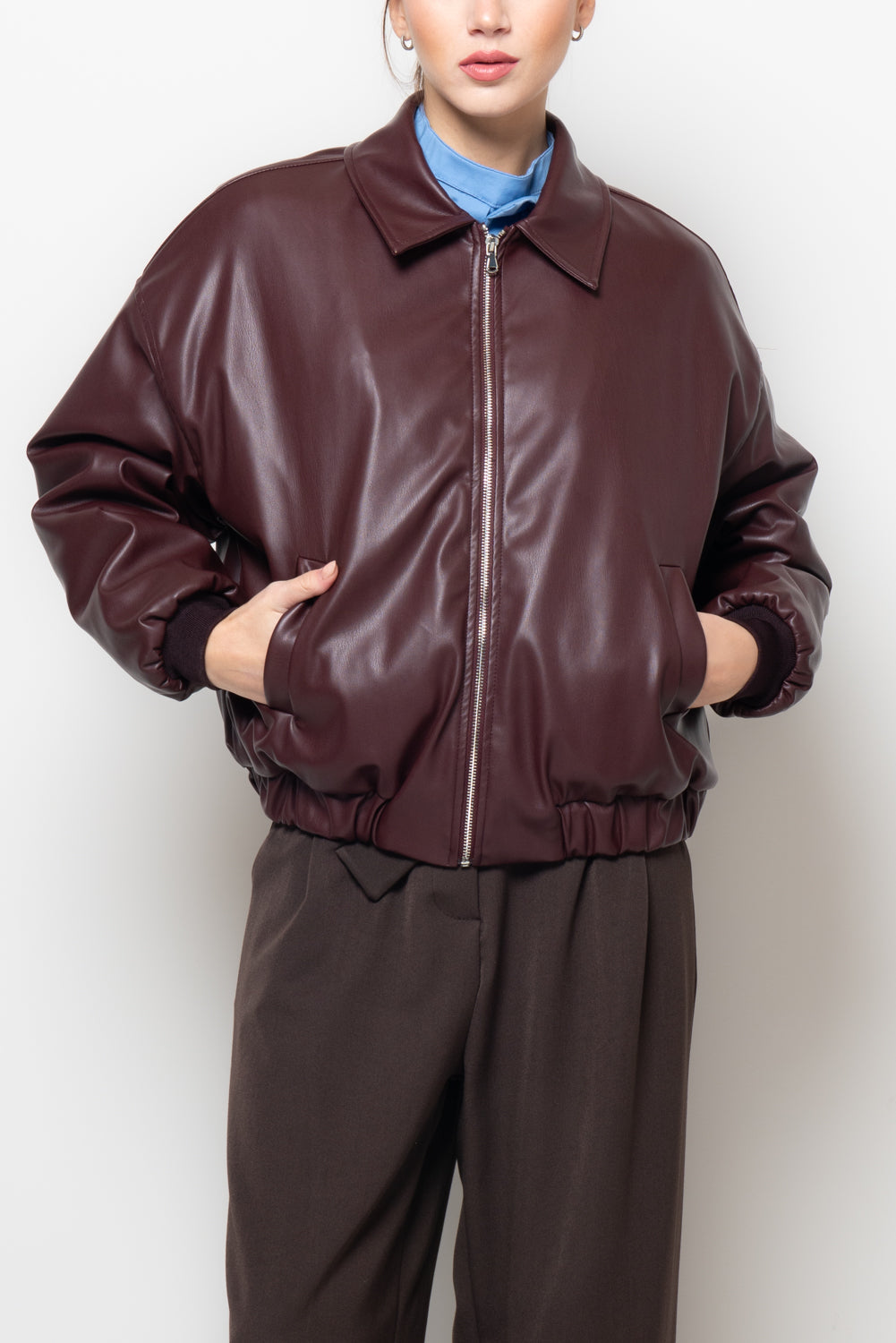 Bomber imbottito in ecopelle