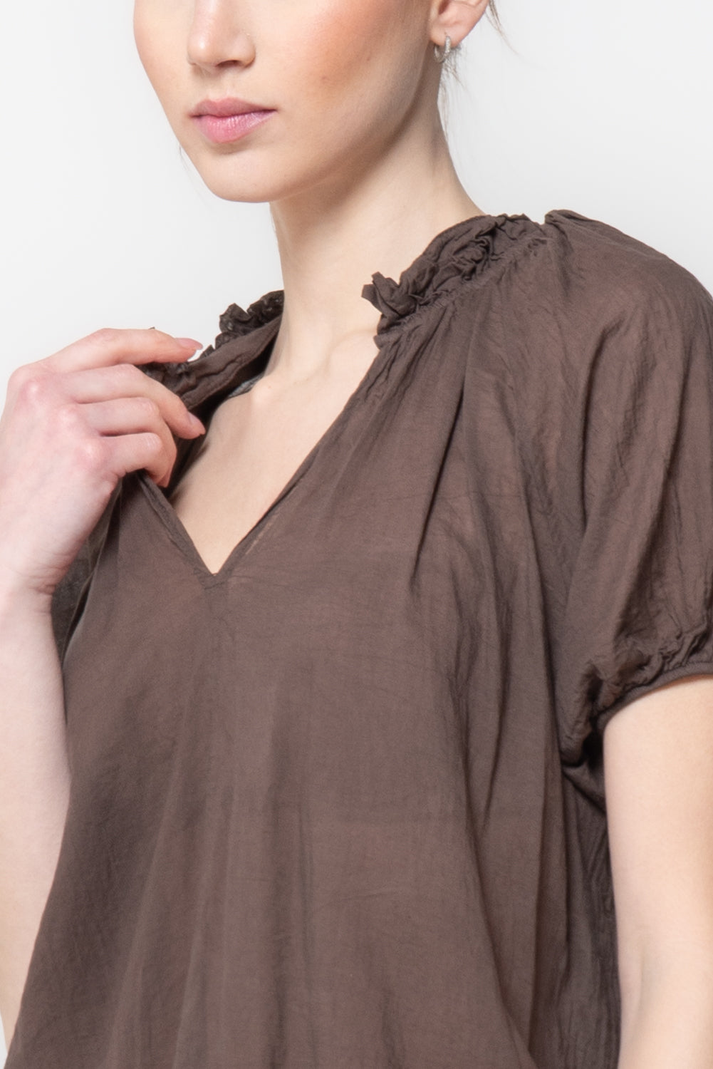 Blusa alla coreana in mussola
