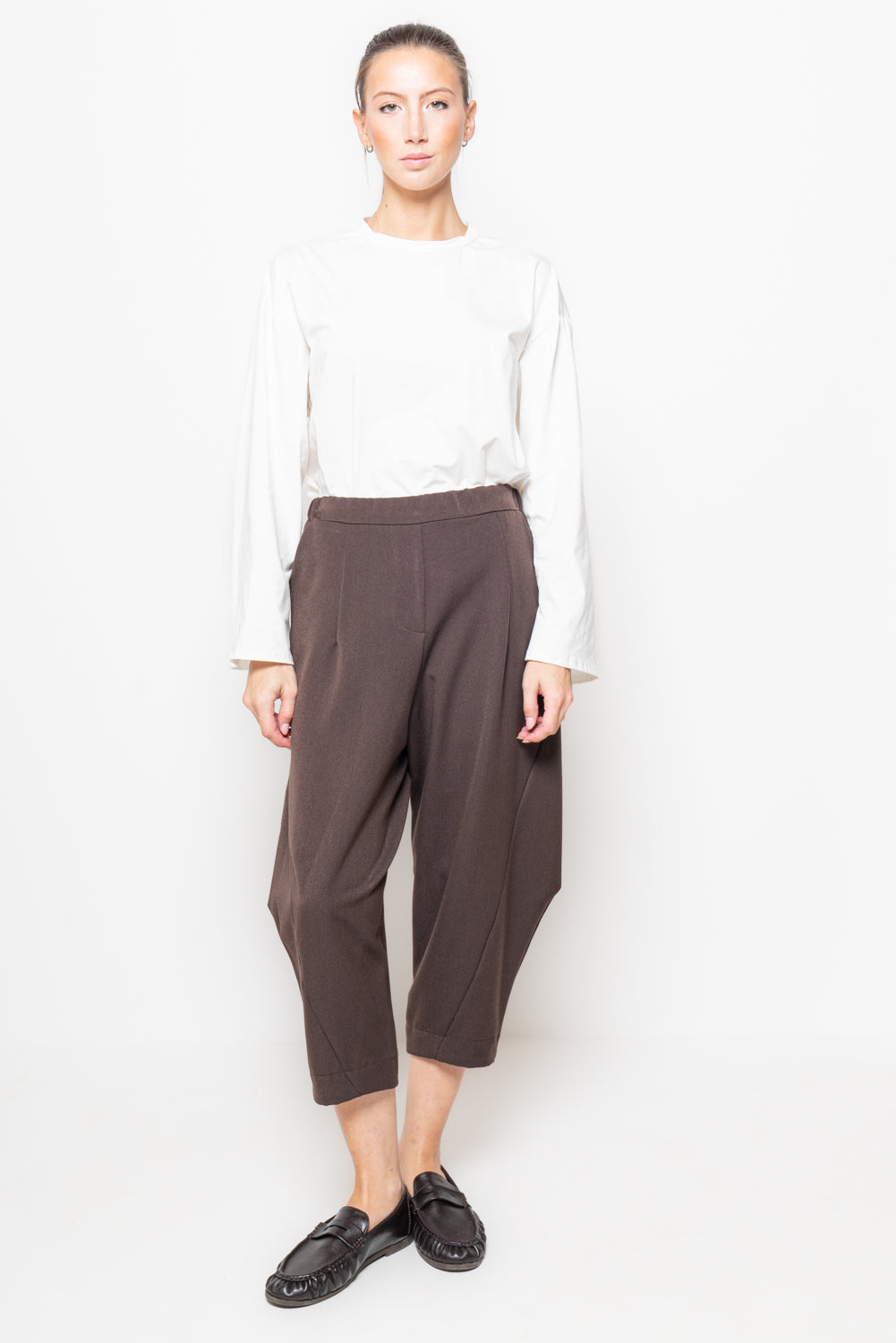Pantalone baggy vita alta