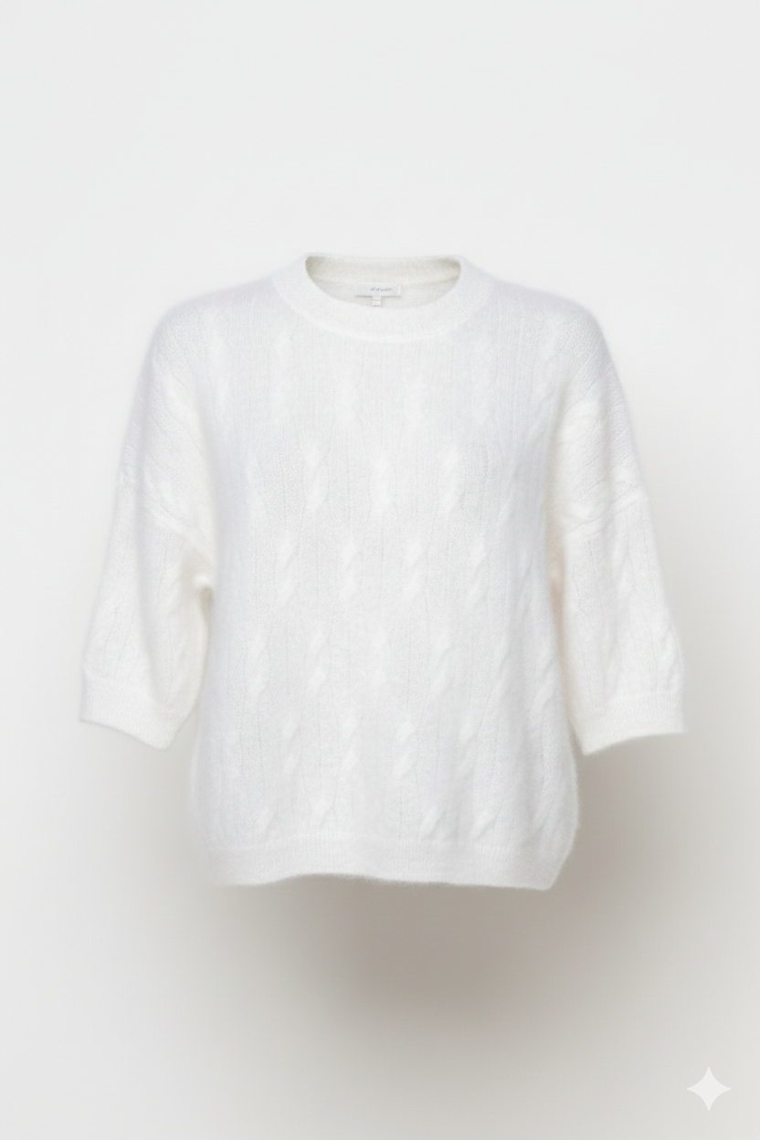 Maglia a treccia in superkid mohair