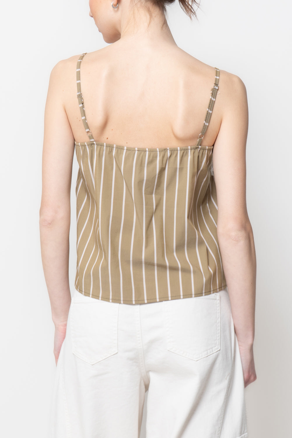 Top Lingerie Rigato con Pizzo