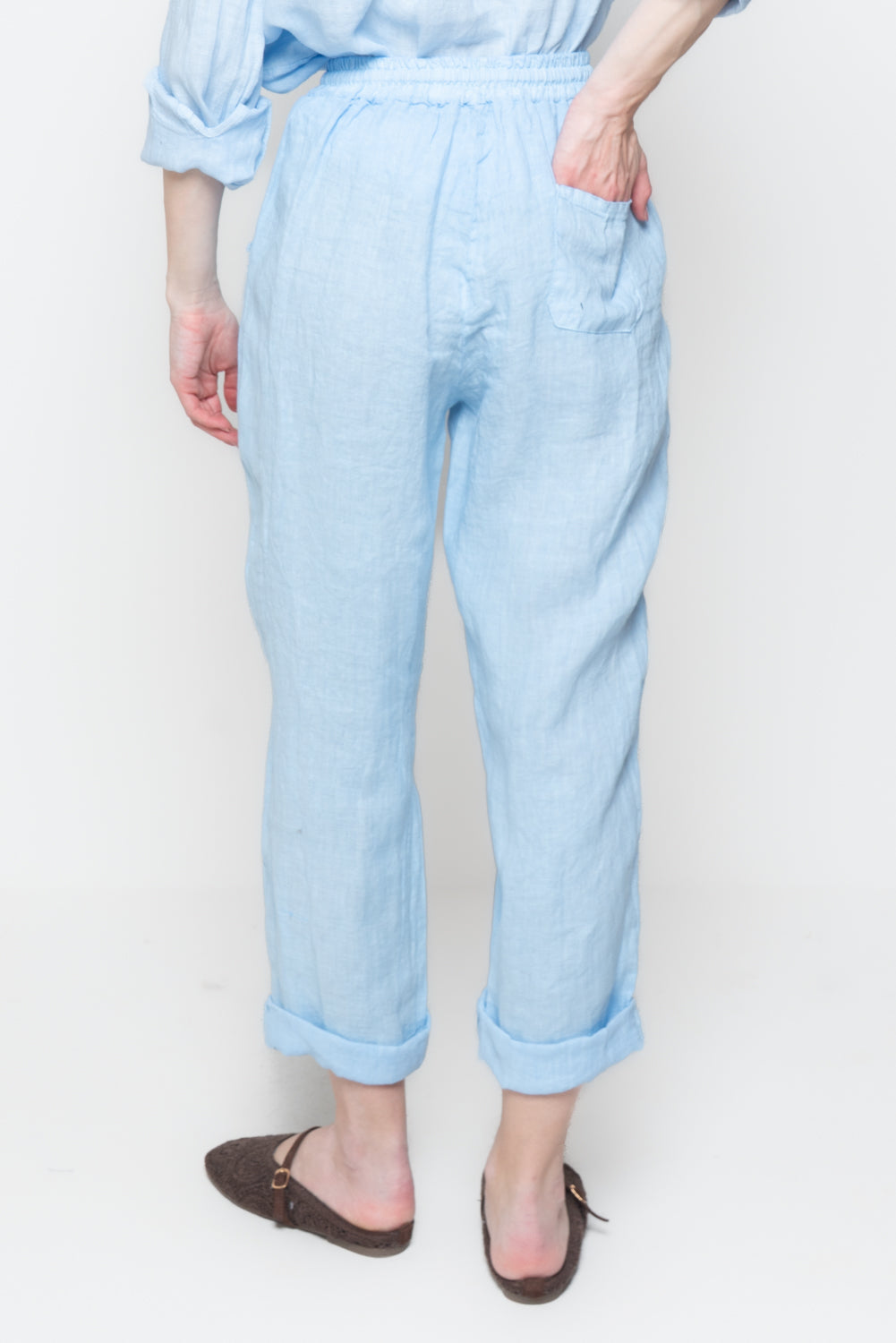 Pantaloni in Lino con Coulisse