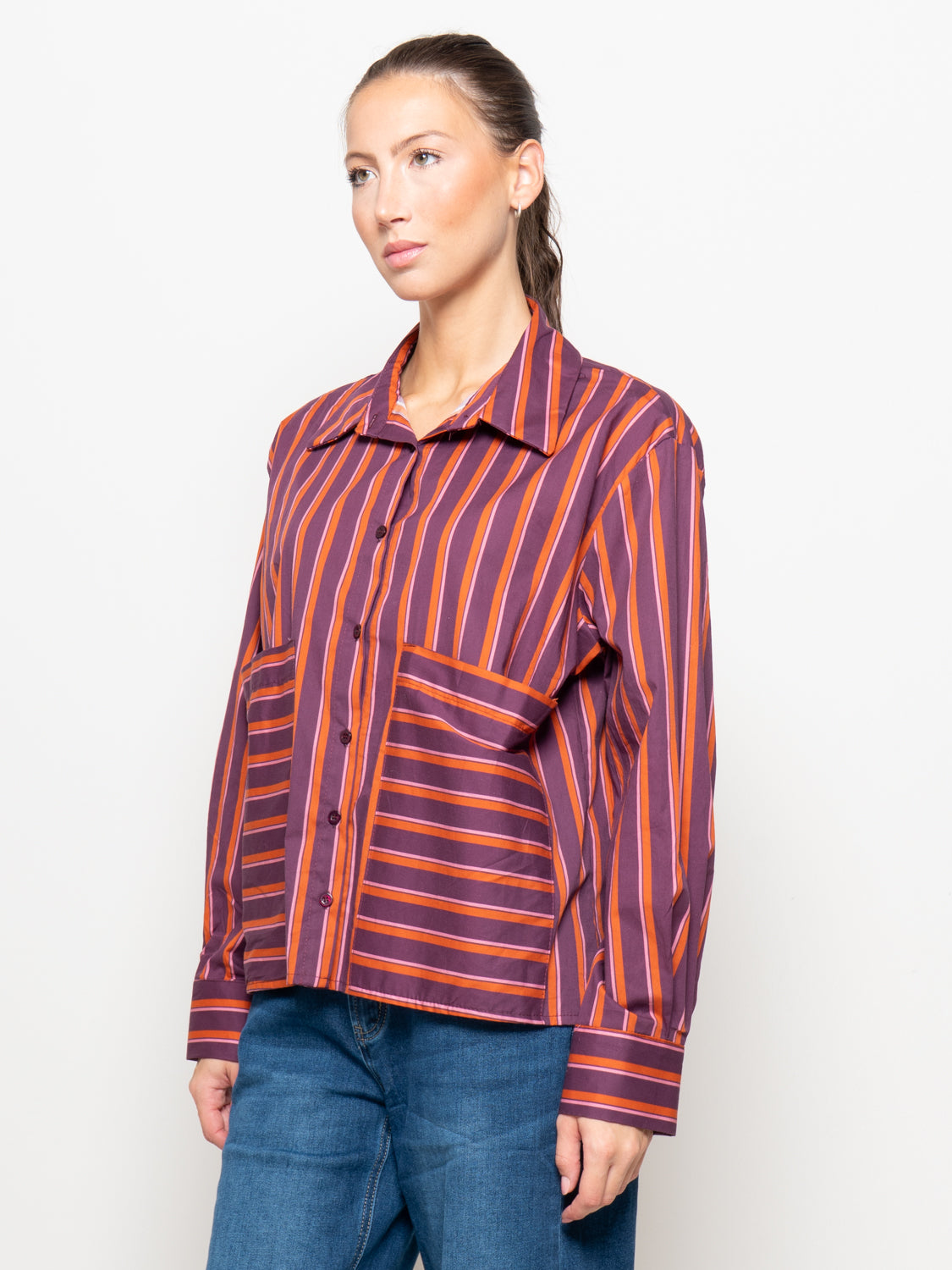 Camicia a righe con tasconi