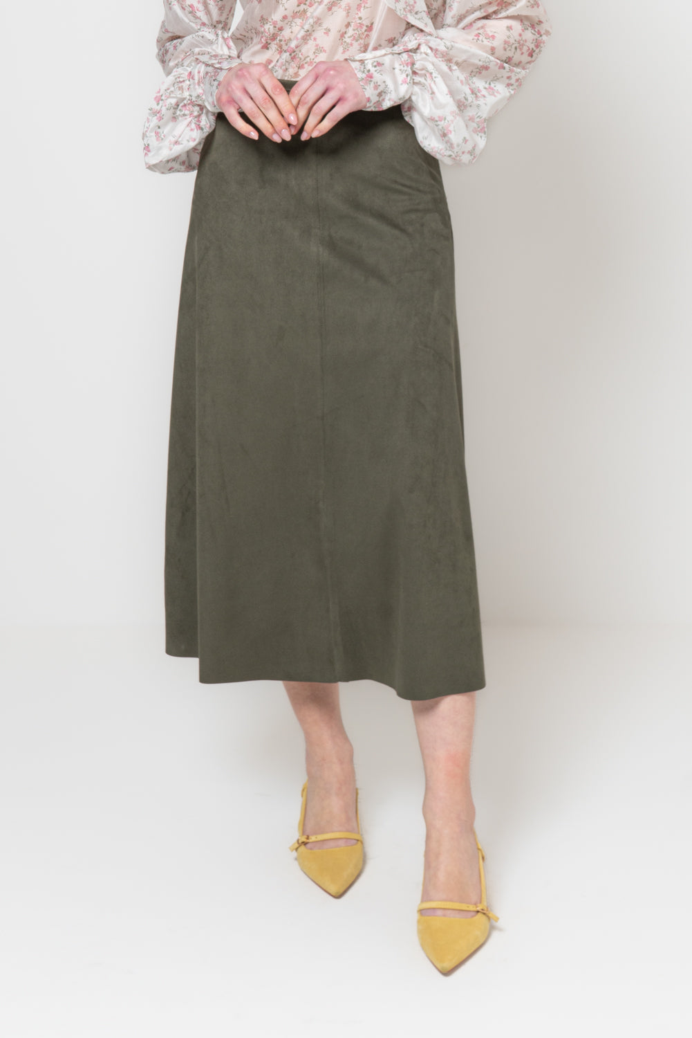 Lunguette a trapezio in suede