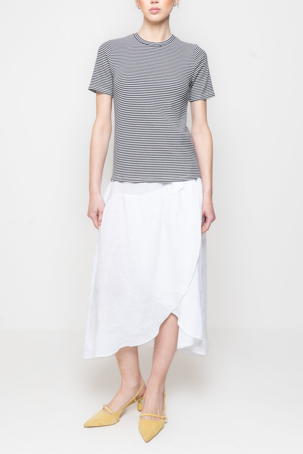 T-shirt Micro-Righe a Costine