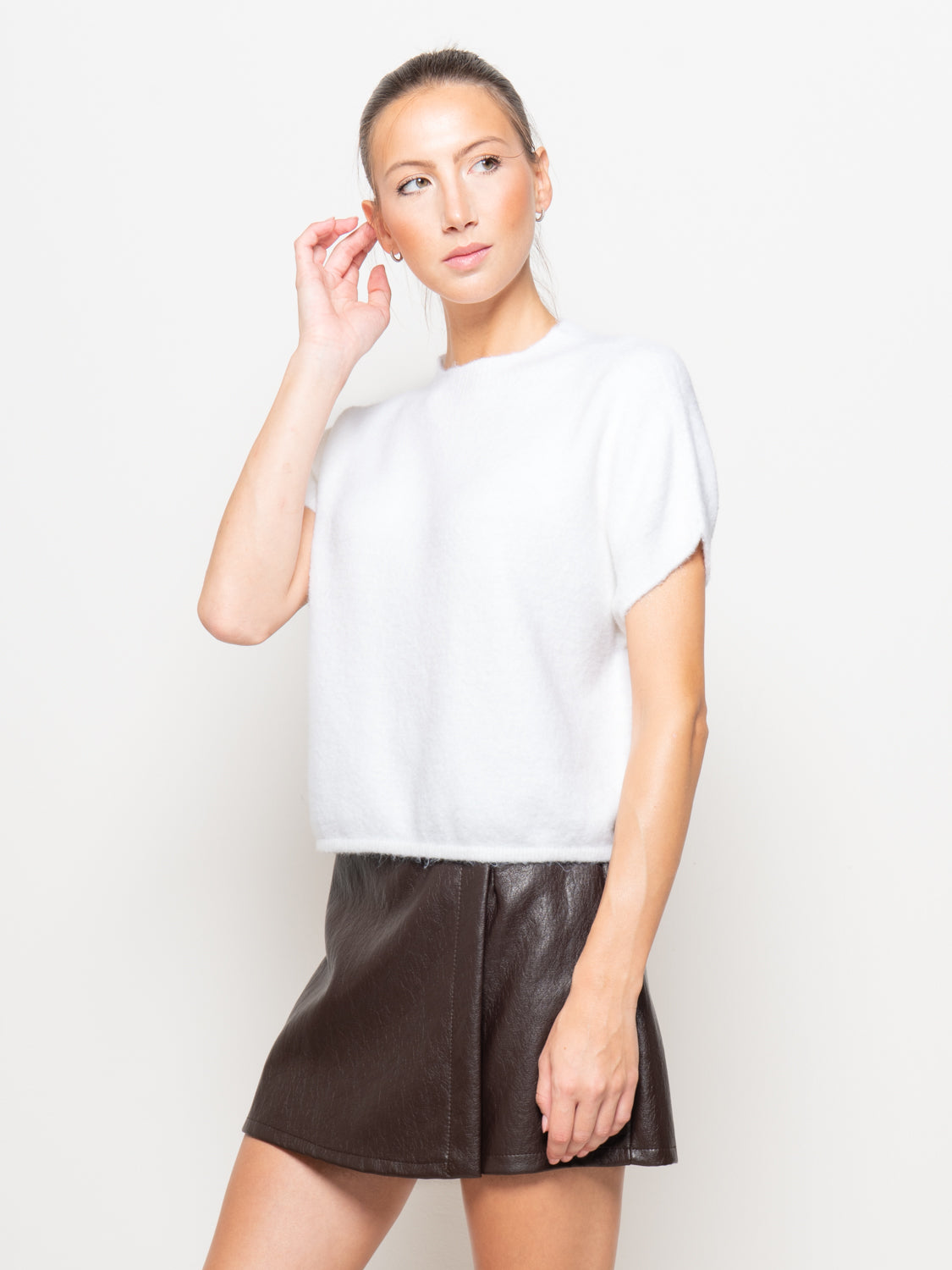 Maglia a scatola misto angora