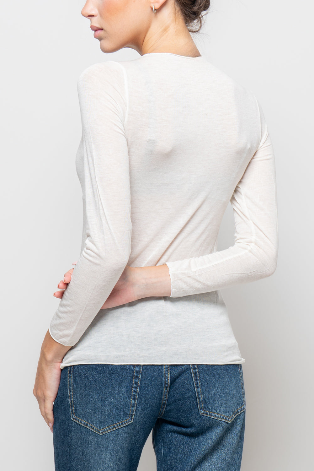 T shirt in misto cashmere