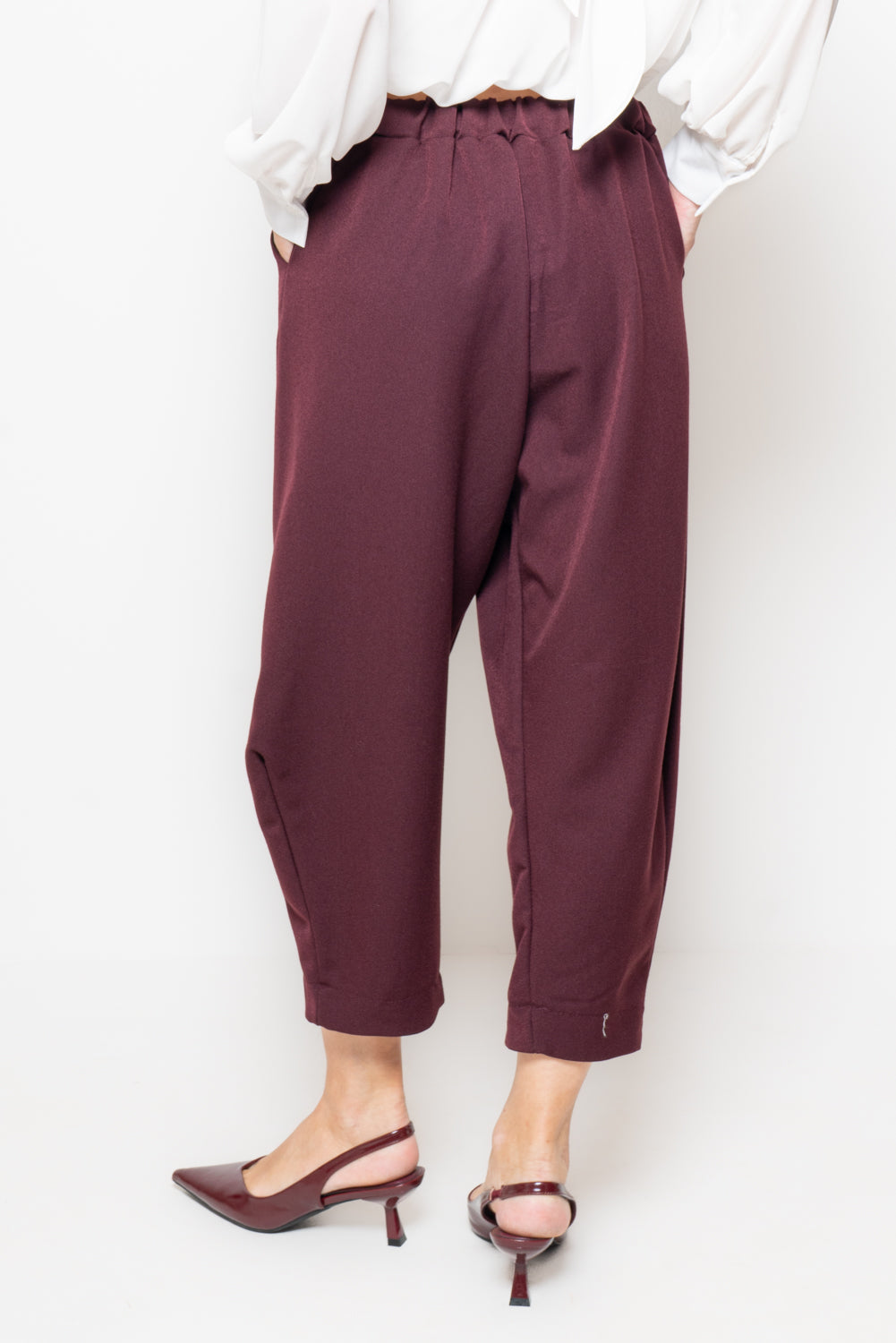 Pantalone baggy vita alta
