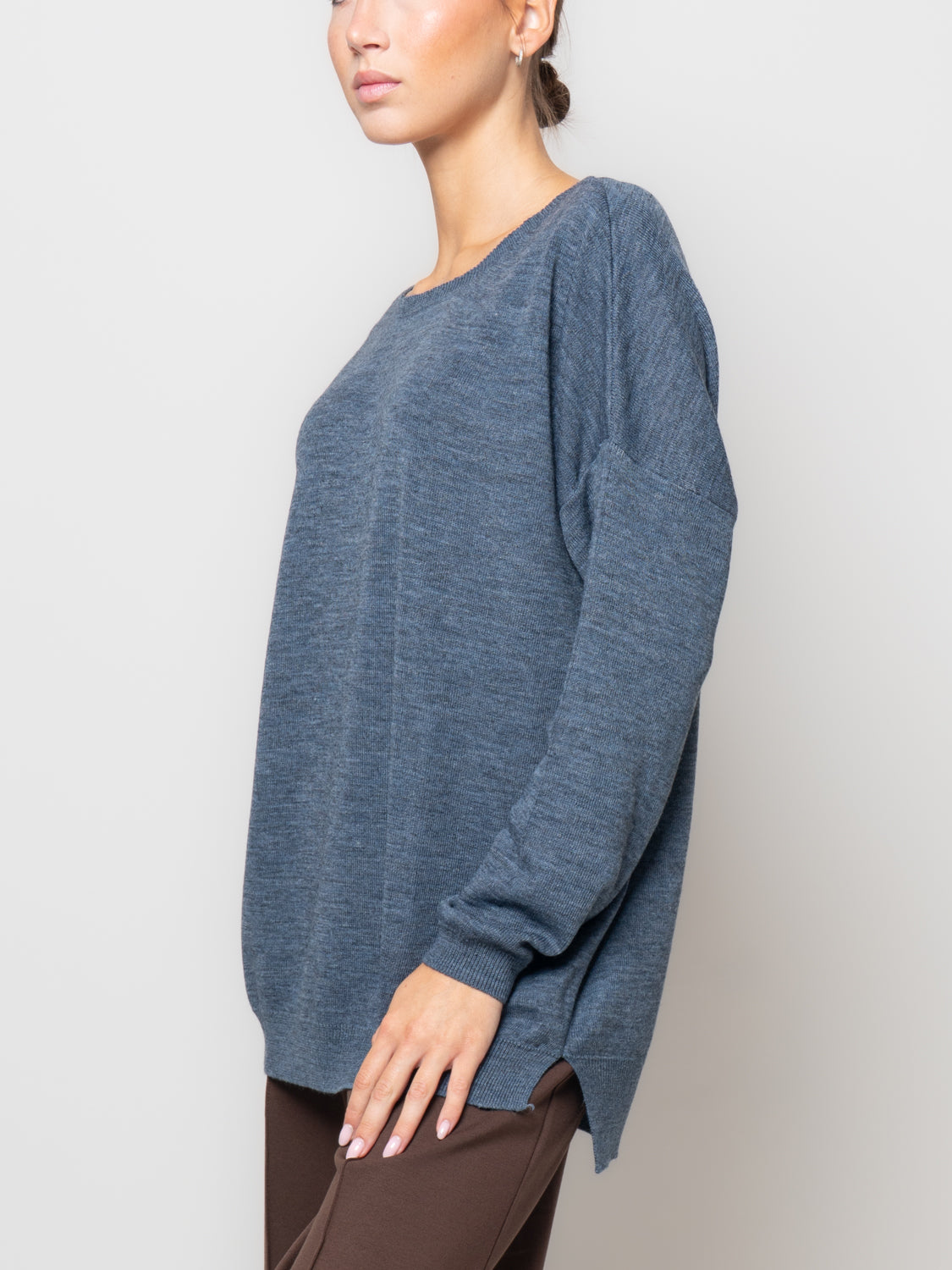 Maglia over misto lana