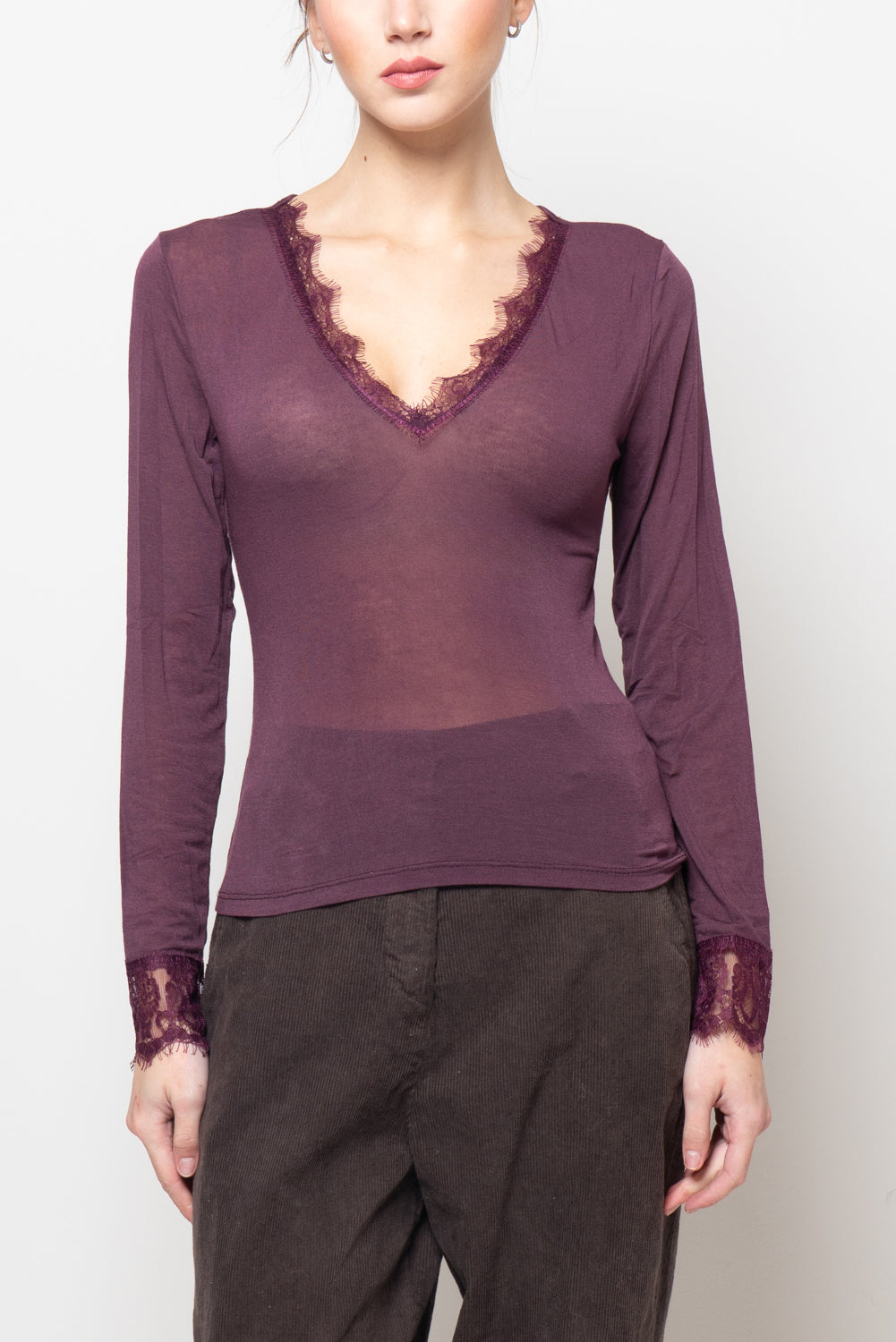 Maglia scollo a V ultralight in misto cashmere