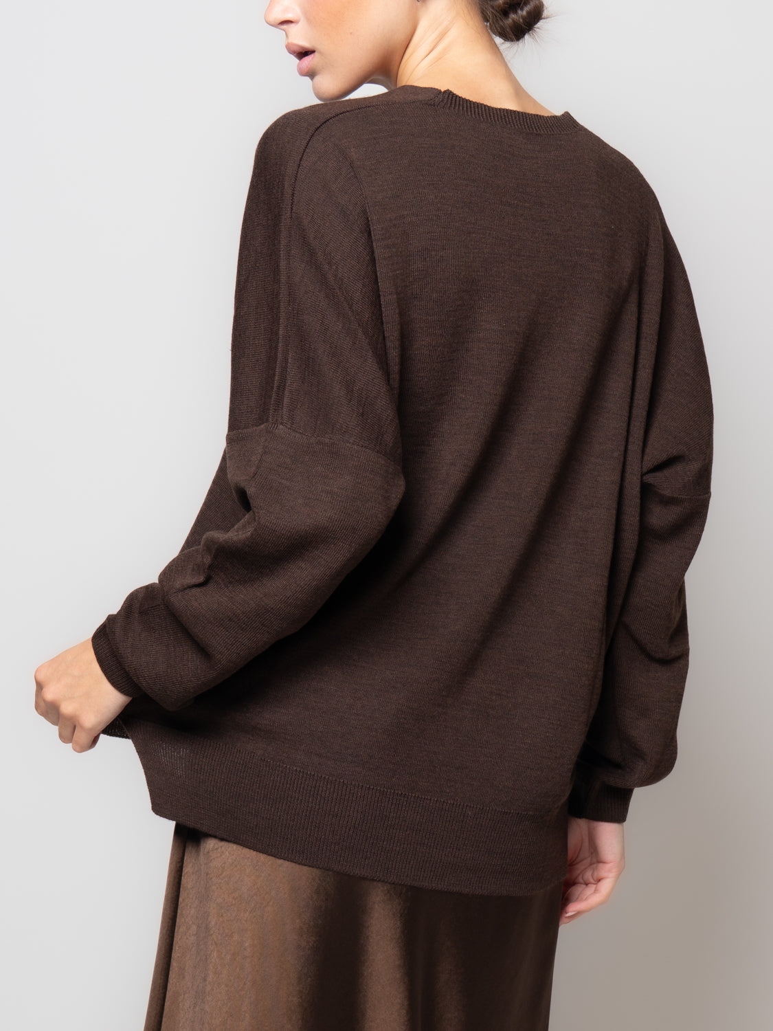 Maglia scollo a V misto lana