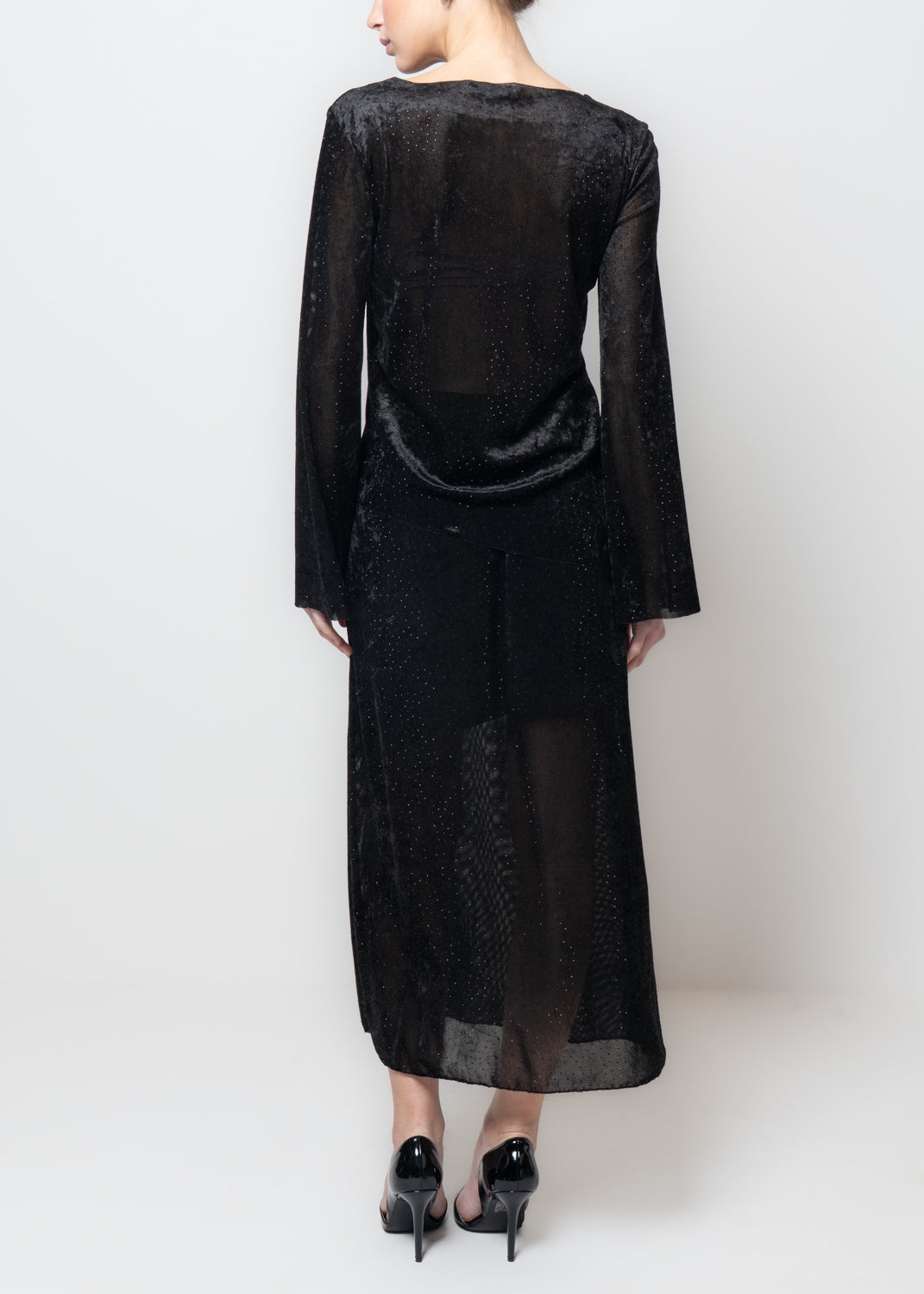 Gonna in ciniglia con punti luce