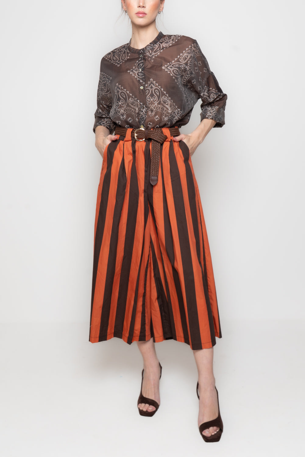 Gonna Pantalone a Righe Verticali