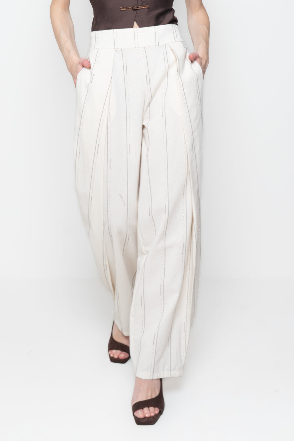 Pantalone baggy gessato