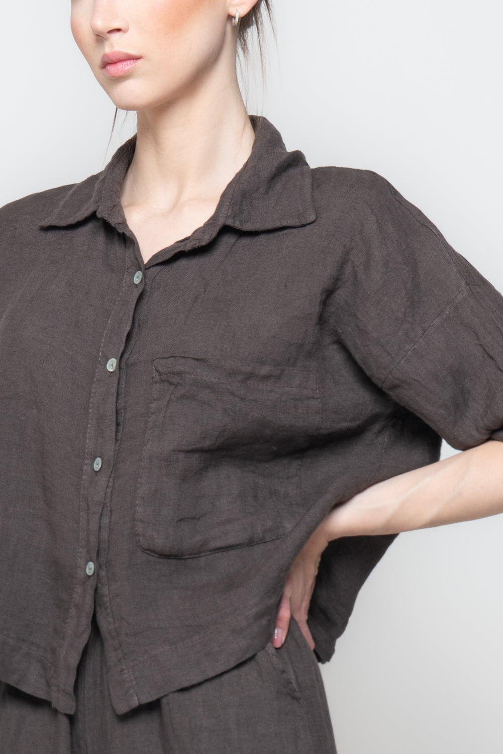 Camicia a scatola 100% lino
