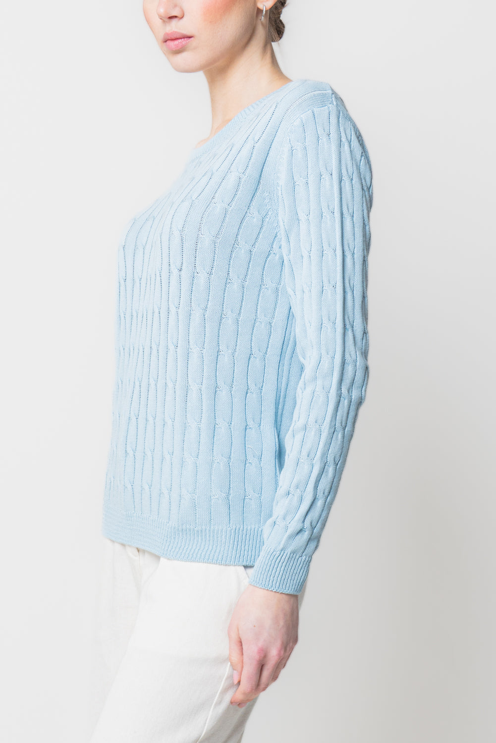 Maglia a Trecce in Cotone Leggero