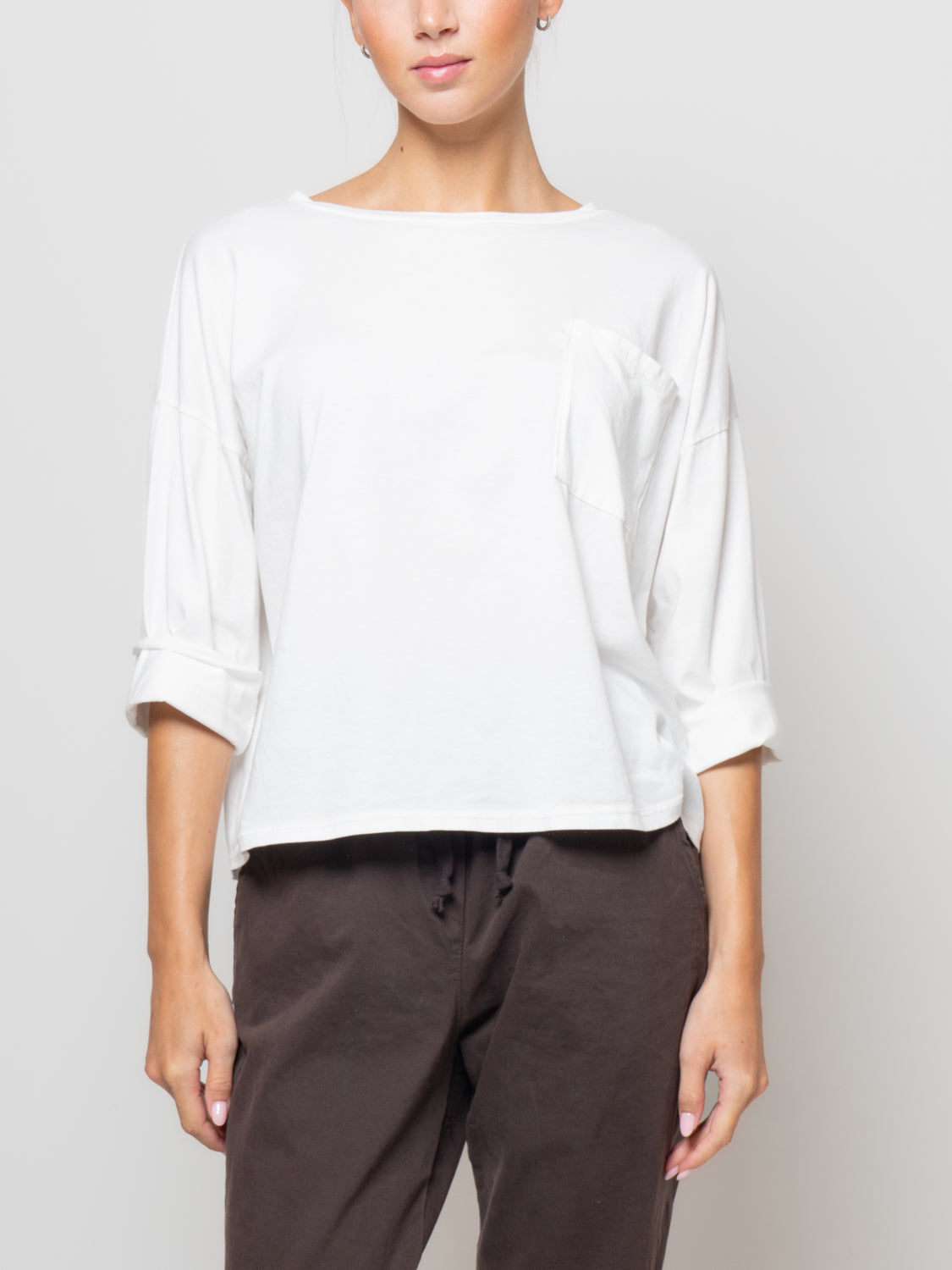 T shirt a manica lunga con tasca