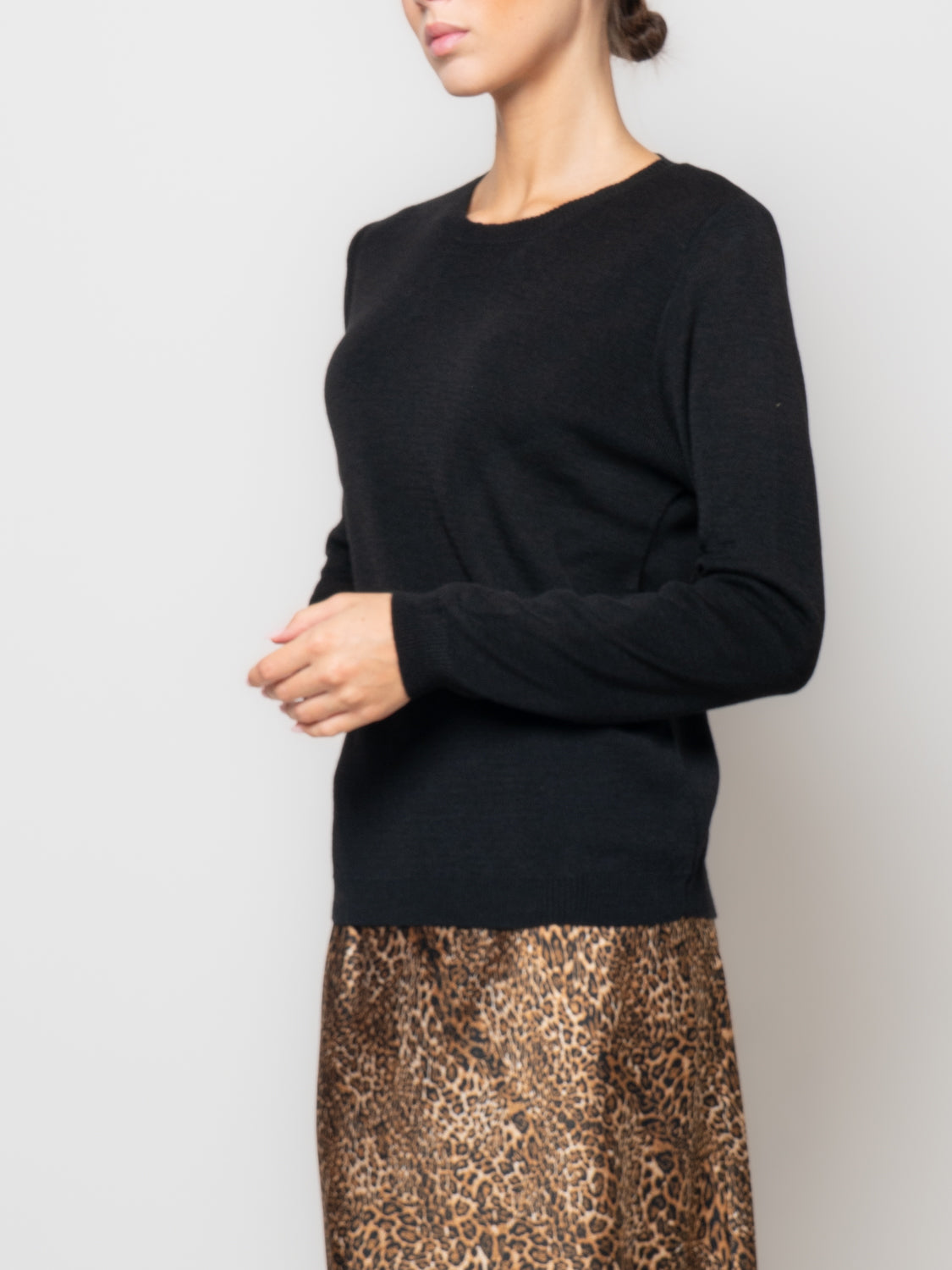 Maglia paricollo in misto lana