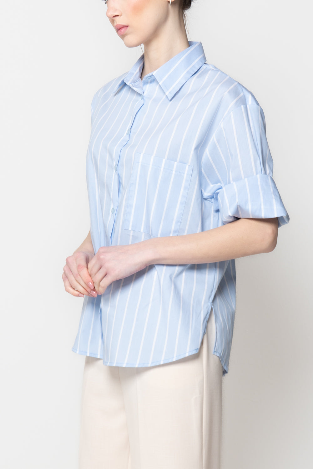 Camicia a righe con tasca
